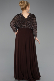 Long Brown Chiffon Formal Plus Size Dress ABU5859
