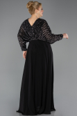 Long Black Chiffon Formal Plus Size Dress ABU5859