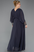 Long Anthracite Chiffon Formal Plus Size Dress ABU5860