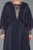 Long Anthracite Chiffon Formal Plus Size Dress ABU5860