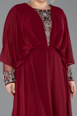 Long Burgundy Chiffon Formal Plus Size Dress ABU5860