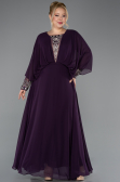 Long Plum Chiffon Formal Plus Size Dress ABU5860