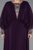 Long Plum Chiffon Formal Plus Size Dress ABU5860