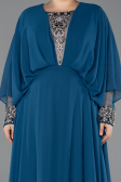 Long Oil Green Chiffon Formal Plus Size Dress ABU5860