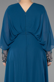 Long Oil Green Chiffon Formal Plus Size Dress ABU5860