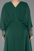 Long Emerald Green Chiffon Formal Plus Size Dress ABU5860
