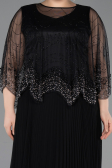 Long Black Chiffon Formal Plus Size Dress ABU5863