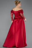 Burgundy Long Satin Formal Plus Size Dress ABU5261