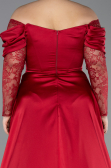 Burgundy Long Satin Formal Plus Size Dress ABU5261