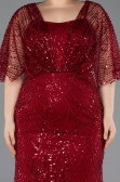 Long Burgundy Beaded Plus Size Evening Dress ABU5722