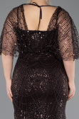 Long Brown Beaded Plus Size Evening Dress ABU5722