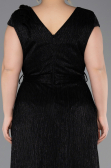 Long Black Plus Size Evening Gown ABU5836
