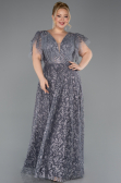 Long Anthracite Plus Size Engagement Dress ABU5872
