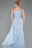 Long Light Blue Plus Size Evening Dress ABU5844