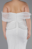 Long White Dantelle Plus Size Evening Dress ABU5876