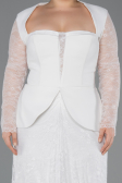 Long White Dantelle Plus Size Evening Dress ABU5881