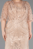 Long Gold Beaded Plus Size Evening Gown ABU5800