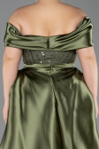 Olive Drab Long Beaded Formal Plus Size Dress ABU5742