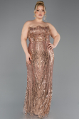 Long Copper Scaly Plus Size Evening Gown ABU5830
