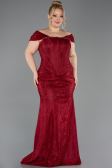 Long Burgundy Dantelle Oversized Evening Dress ABU5824