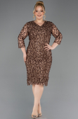 Midi Copper Scaly Plus Size Cocktail Dress ABK2546