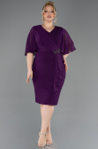 Purple Midi Plus Size Evening Dress ABK1826