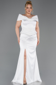 Long White Satin Oversized Evening Dress ABU5878