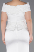 Long White Satin Oversized Evening Dress ABU5878