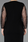 Midi Black Plus Size Evening Dress ABK2418