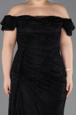 Long Black Dantelle Plus Size Evening Dress ABU5729