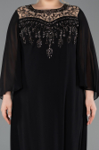 Long Black Chiffon Formal Plus Size Dress ABU5854