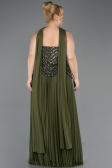 Long Olive Drab Plus Size Evening Gown ABU5856