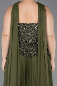 Long Olive Drab Plus Size Evening Gown ABU5856
