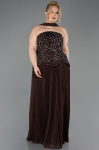 Long Brown Plus Size Evening Gown ABU5856