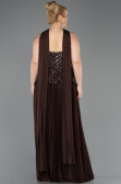 Long Brown Plus Size Evening Gown ABU5856