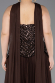 Long Brown Plus Size Evening Gown ABU5856