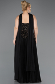 Long Black Plus Size Evening Gown ABU5856