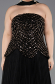 Long Black Plus Size Evening Gown ABU5856