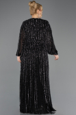 Long Black Scaly Formal Plus Size Dress ABU5857