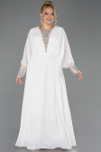 Long White Chiffon Formal Plus Size Dress ABU5860