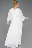 Long White Chiffon Formal Plus Size Dress ABU5860