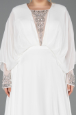 Long White Chiffon Formal Plus Size Dress ABU5860