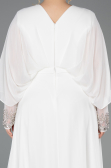 Long White Chiffon Formal Plus Size Dress ABU5860