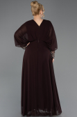 Long Brown Chiffon Formal Plus Size Dress ABU5860