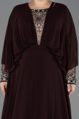 Long Brown Chiffon Formal Plus Size Dress ABU5860