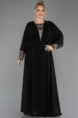 Long Black Chiffon Formal Plus Size Dress ABU5860