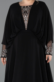 Long Black Chiffon Formal Plus Size Dress ABU5860