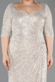 Beige Long Scaly Plus Size Evening Dress ABU3258