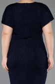 Midi Navy Blue Plus Size Evening Gown ABK2535