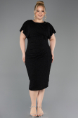 Midi Black Plus Size Evening Gown ABK2535